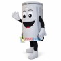 Lightweight Cartoon White Trash Can with Wheels Mascot Costume	