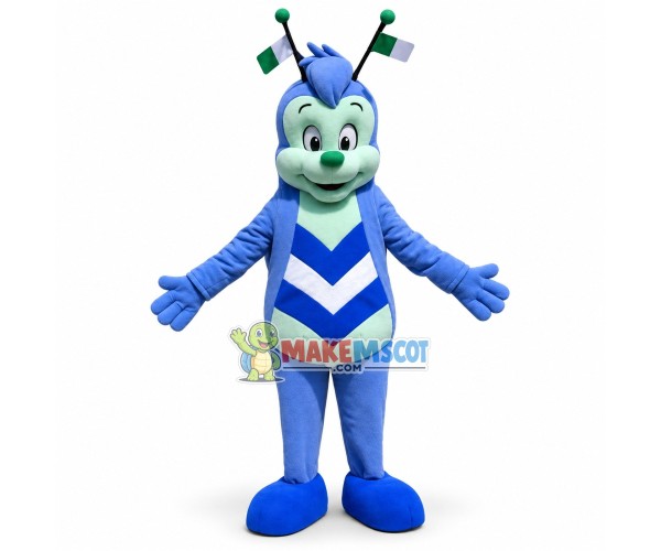 Futuristic Blue Butterfly Mascot Costume Futuristic Blue Butterfly Mascot Costume