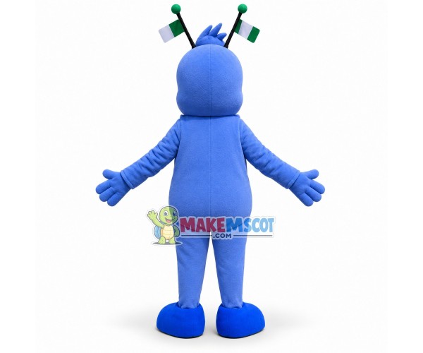 Futuristic Blue Butterfly Mascot Costume Futuristic Blue Butterfly Mascot Costume