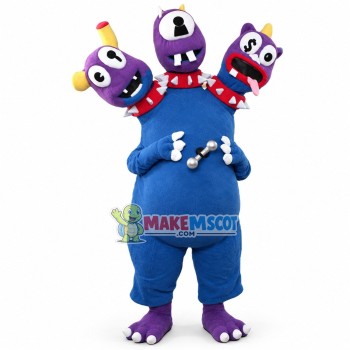Scary Three Headed Monster Mascot Costume	