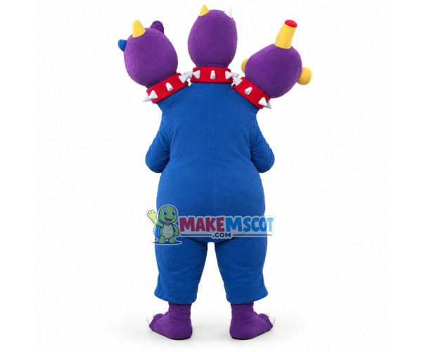 Scary Three Headed Monster Mascot Costume Scary Three Headed Monster Mascot Costume