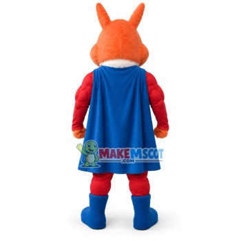 Super Hero Orange Wolf Mascot Costume Super Hero Orange Wolf Mascot Costume