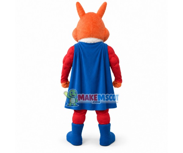Super Hero Orange Wolf Mascot Costume Super Hero Orange Wolf Mascot Costume