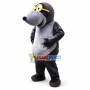 Grey Mole With Yellow Glasses Mascot Costume	