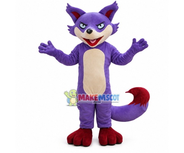 Anime Cartoon Purple Fox Mascot Costume Anime Cartoon Purple Fox Mascot Costume