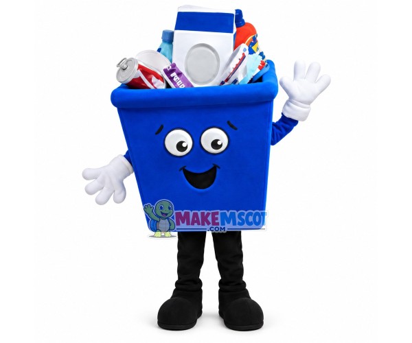 Lightweight Cartoon Blue Bathroom Toilet Cleaning Tidy Storage Box Mascot Adult Costume	