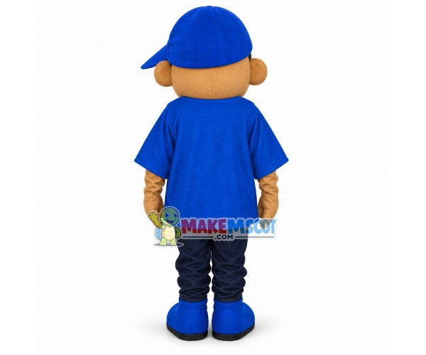 Cool Street Fashion Black Boy With Sunglasses Mascot Costume Cool Street Fashion Black Boy With Sunglasses Mascot Costume