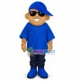 Cool Street Fashion Black Boy With Sunglasses Mascot Costume	