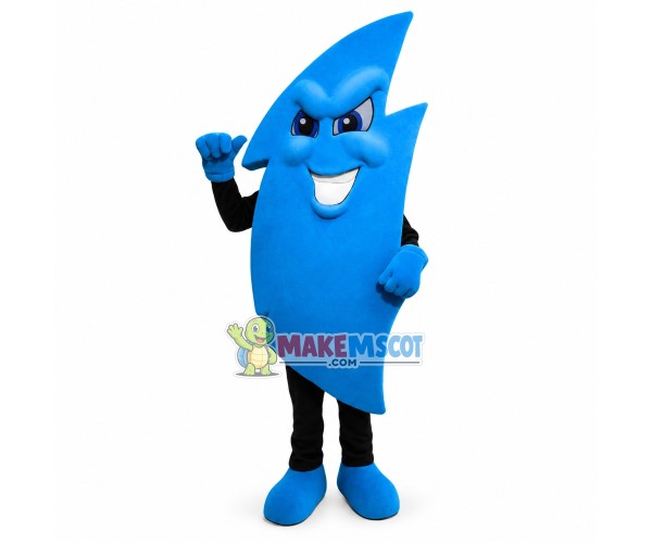 Electric Blue Storm High School Mascot Cartoon Costume Electric Blue Storm High School Mascot Cartoon Costume