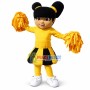 Black Cheerleader Wearing Yellow Uniform Mascot Costume 