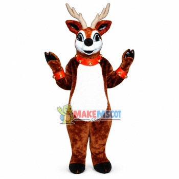 Christmas Reindeer With Bells Mascot Costume Christmas Reindeer With Bells Mascot Costume