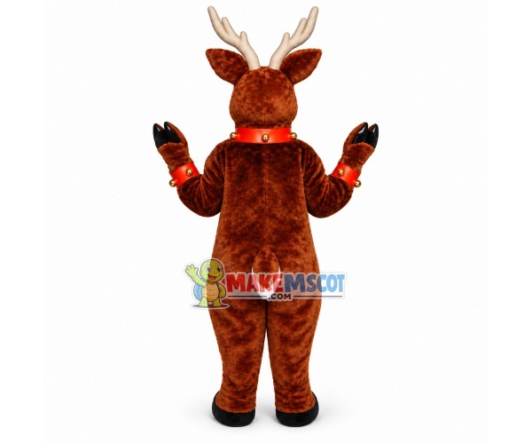 Christmas Reindeer With Bells Mascot Costume Christmas Reindeer With Bells Mascot Costume