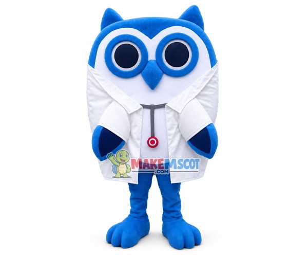 Doctor Blue Owl Mascot Costume Doctor Blue Owl Mascot Costume