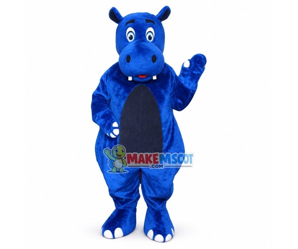 Blue Hippo Animal Mascot Costume Blue Hippo Animal Mascot Costume