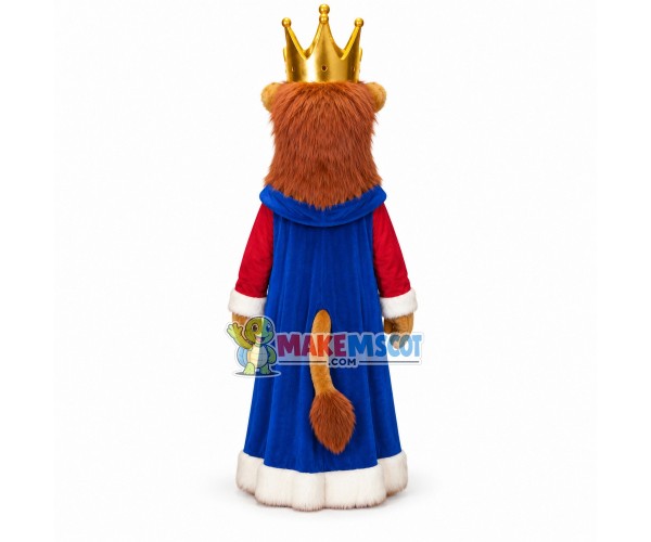 Wise King Lion In King Outfit Mascot Costume Wise King Lion In King Outfit Mascot Costume