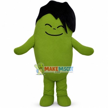 Long Haired Mung Bean Man Mascot Costume For Adult Long Haired Mung Bean Man Mascot Costume For Adult