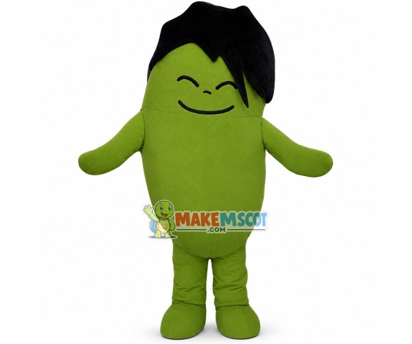 Long Haired Mung Bean Man Mascot Costume For Adult Long Haired Mung Bean Man Mascot Costume For Adult