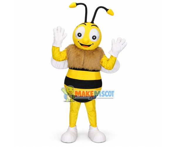 Happy Cartoon Hornet Bee Mascot Costume Happy Cartoon Hornet Bee Mascot Costume