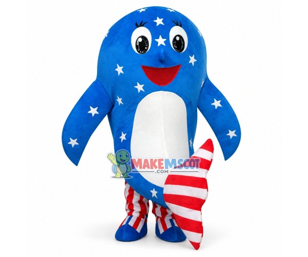 American Dolphin Mascot Costume American Dolphin Mascot Costume
