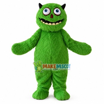 Friendly Green Fur Monster Mascot Costume Friendly Green Fur Monster Mascot Costume
