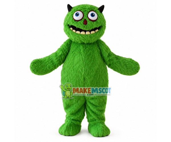 Friendly Green Fur Monster Mascot Costume Friendly Green Fur Monster Mascot Costume