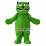 Friendly Green Fur Monster Mascot Costume 