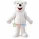 Smiling Polar Bear Long Plush Mascot Costume 