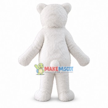 Smiling Polar Bear Long Plush Mascot Costume 