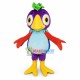 Purple Parrot With Green Leaves On Head Mascot Costume Purple Parrot With Green Leaves On Head Mascot Costume