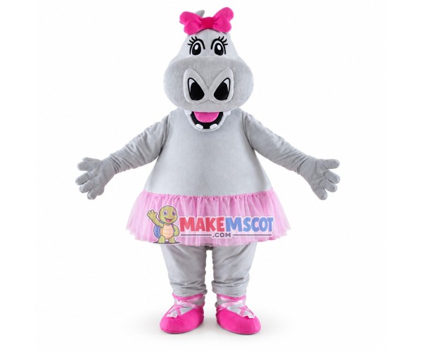 Ballerina Hippo Mascot Costume Ballerina Hippo Mascot Costume