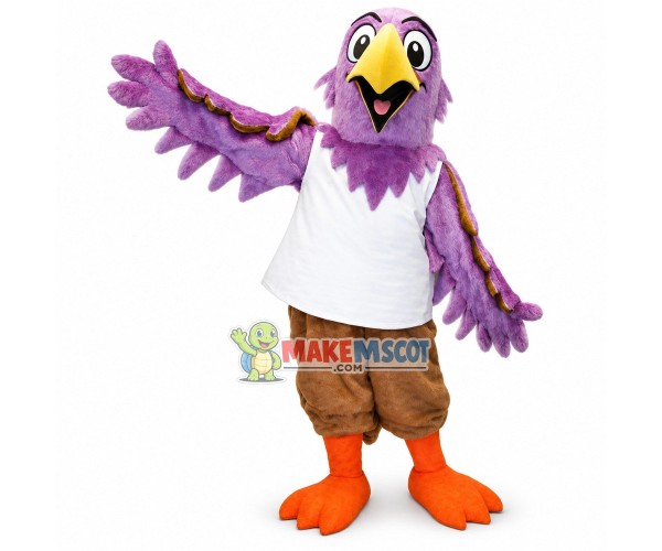 Purple Eggie the Eagle Cathedral Mascot Costume Purple Eggie the Eagle Cathedral Mascot Costume