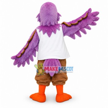 Purple Eggie the Eagle Cathedral Mascot Costume 	