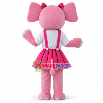 Cute Pink Girl Elephant With Skirt Mascot Costume Cute Pink Girl Elephant With Skirt Mascot Costume