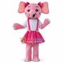 Cute Pink Girl Elephant With Skirt Mascot Costume 