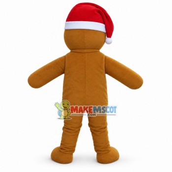 Adult Size Christmas Brown Gingerbread Man Mascot Costume Adult Size Christmas Brown Gingerbread Man Mascot Costume