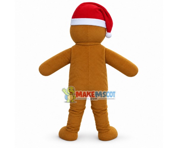 Adult Size Christmas Brown Gingerbread Man Mascot Costume Adult Size Christmas Brown Gingerbread Man Mascot Costume