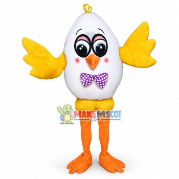 Hatching Chick Hard Boiled Egg Mascot Cartoon Costume Adult Size Hatching Chick Hard Boiled Egg Mascot Cartoon Costume Adult Size