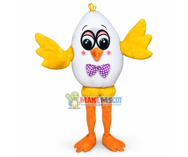 Hatching Chick Hard Boiled Egg Mascot Cartoon Costume Adult Size Hatching Chick Hard Boiled Egg Mascot Cartoon Costume Adult Size