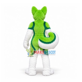 Green & White Husky Dog Mascot Costume