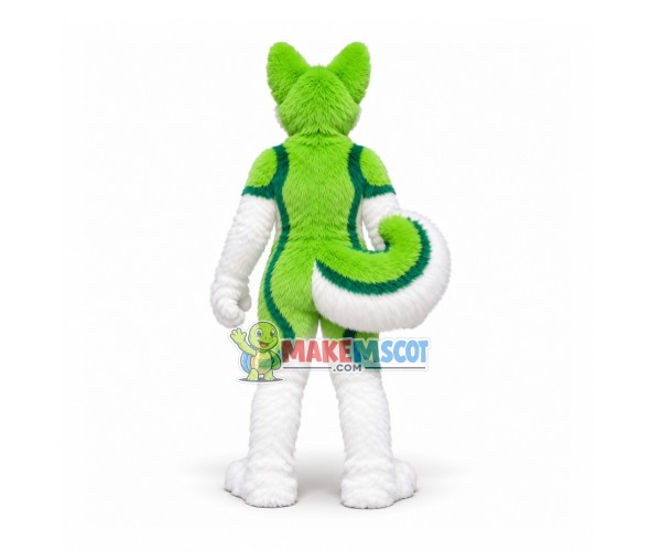 Green & White Husky Dog Mascot Costume Green & White Husky Dog Mascot Costume