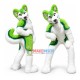 Green & White Husky Dog Mascot Costume
