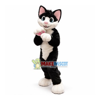 Lovely White & Back Cat Mascot Costume