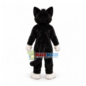 Lovely White & Back Cat Mascot Costume Lovely White & Back Cat Mascot Costume
