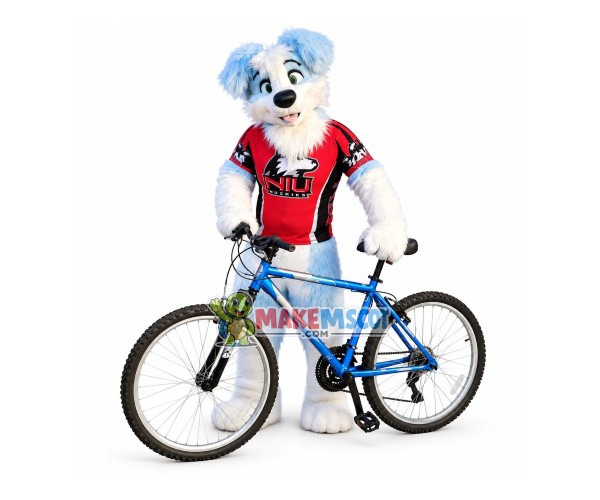 Sport Blue & White Dog Mascot Costume