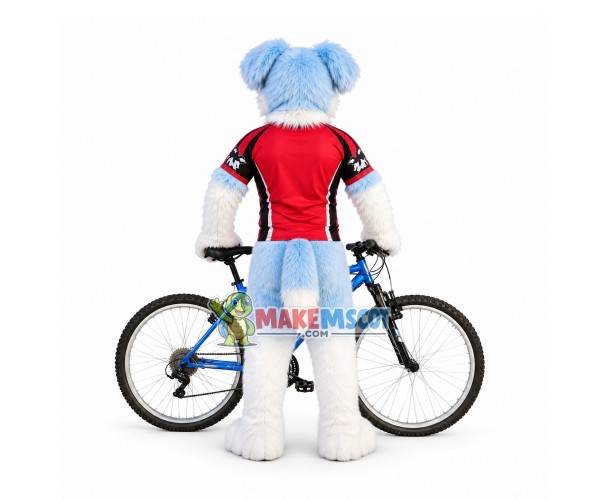 Sport Blue & White Dog Mascot Costume
