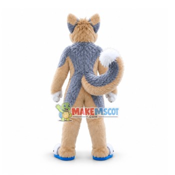 Brown & White Husky Dog Mascot Costume