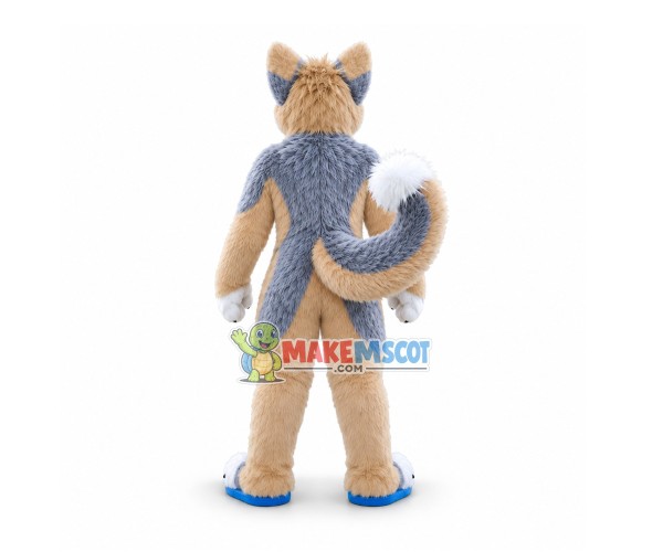 Brown & White Husky Dog Mascot Costume Brown & White Husky Dog Mascot Costume