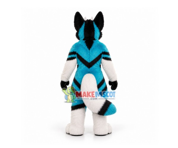 Blue & Back & White Husky Dog Mascot Costume Blue & Back & White Husky Dog Mascot Costume