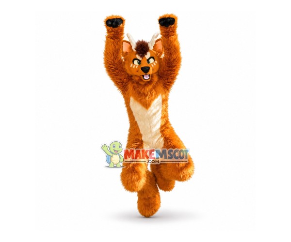 Happy Brown Dog Wolf Mascot Costume Happy Brown Dog Wolf Mascot Costume