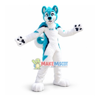Blue & White Husky Dog Mascot Costume Blue & White Husky Dog Mascot Costume
